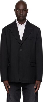 Black Peaked Lapel Blazer