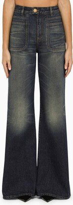 Blue denim flared jeans-AB