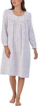 Cotton Flannel Long Sleeve Waltz Gown (Ditsy Rosebuds) Women's Pajama