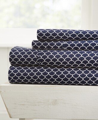 The Farmhouse Chic Premium Ultra Soft Pattern 4 Piece Sheet Set by Home Collection - Cal King