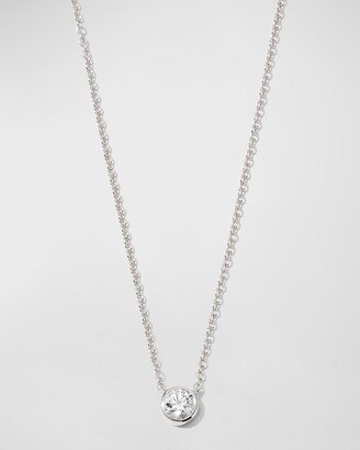 White Gold Solo Bezel Diamond Necklace, 18L