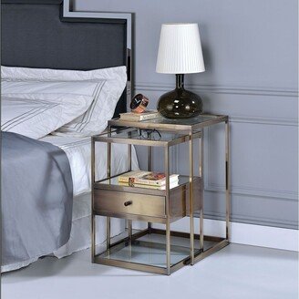 Tiramisubest Nesting Table Set Nightstand with Glass Top