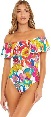 Fontaine Off-the-Shoulder Ruffle One-Piece (Multi) Women's Swimsuits One Piece