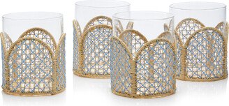 Moda Domus Set-Of-Four Raffia-Lined Small Glasses