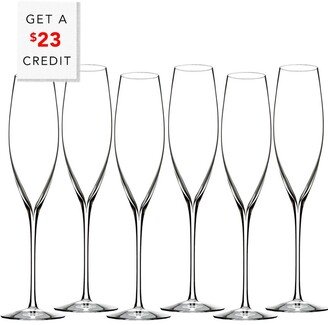 Set Of 6 Elegance Classic Champagne Toasting Flute Glasses With $23 Credit-AA