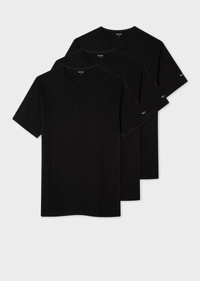 Black Cotton Lounge T-Shirts Three Pack