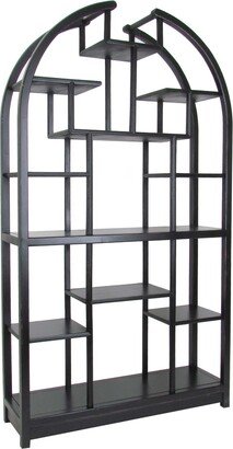 Arched Shape Display Unit with Multiple Shelves, Antique Black