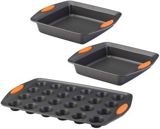 Yum-o! Nonstick 3-Pc. Square Baking Pan and 24-Cup Mini Muffin Pan Set