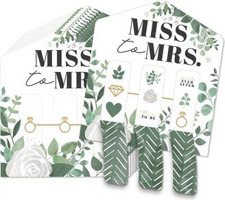 Big Dot of Happiness Boho Botanical Bride - Greenery Bridal Shower and Wedding Party Game Pickle Cards - Pull Tabs 3-in-a-Row - Set of 12