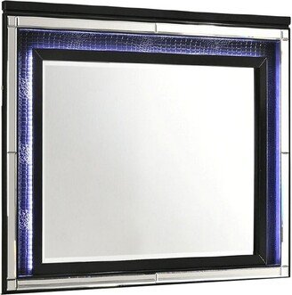 Kya 38 x 50 Vanity Dresser Mirror with Built In LED Lighting, Glam Black