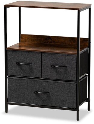 Hakan Modern Industrial 3-Drawer Storage Cabinet