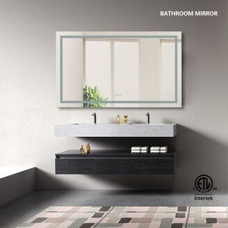 Interbath LED Backlit Frameless Bathroom Vanity Mirror with Anti-fog - 60x48