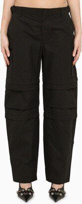 Black multi-pocket cargo trousers-AA