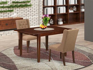 Kitchen Set - Rectangular Dining Table and Padded Dining Room Chairs-Button Tufted Back