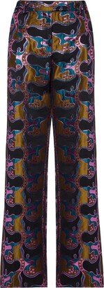 La Comasca patterned-jacquard trousers