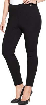 Women's Plus Size Essential Power Stretch Ponte Legging (Black) Women's Jumpsuit & Rompers One Piece