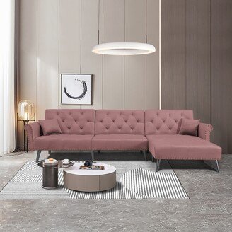 RASOO Pillow Top Arm Sectional Sofa with Right Chaise