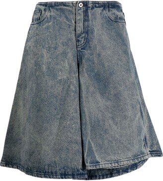 Washed Denim Skirt