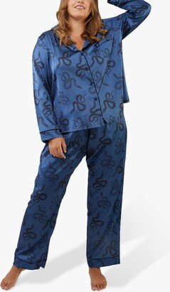 Wolf & Whistle Snake Print Satin Pyjama Set