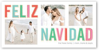 Christmas Cards: Big Feliz Tarjeta De Navidad, Orange, 4X8, Feliz Navidad, Signature Smooth Cardstock, Square