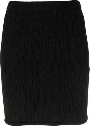 Ribbed-Knit Mini Skirt