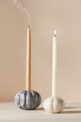 Marble Pumpkin Taper Candle Holder