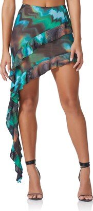 Harra Cascading Ruffle Mesh Miniskirt