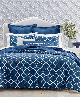 Damask Designs Geometric Dove 3-Pc. Duvet Cover Set, Full/Queen, Created for Macy's