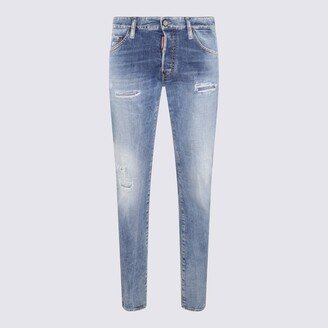 Light Blue Cotton Blend Jeans-AA