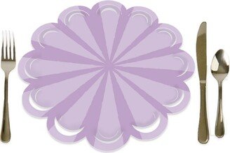 Big Dot of Happiness Purple Stripes - Simple Party Round Table Decorations - Paper Chargers - Place Setting For 12