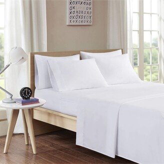 Gracie Mills Polyester Microfiber Solid 6 Pcs Sheet Set, White - Full