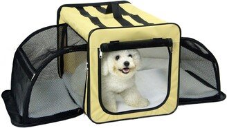 'Capacious' Dual-Sided Expandable Spacious Wire Folding Collapsible Lightweight Pet Dog Crate Carrier House