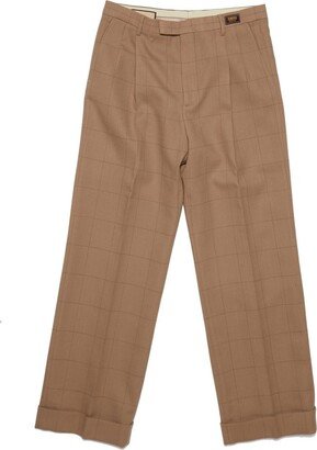 Checked Wide-Leg Trousers