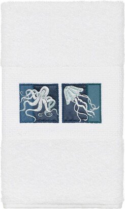 Ava Embellished Hand Towel - White