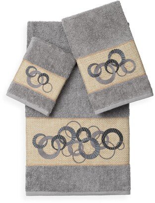 Annabelle 3-Piece Embellished Towel Set - Dark Grey