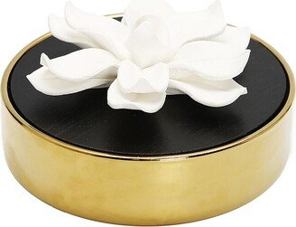 Vivience Hemispheric Shape Diffuser Black Lid/White Flower: Irish And Rose