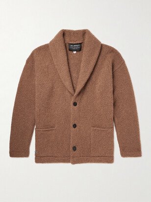 Finest Shawl-Collar Ribbed Cashmere and Silk-Blend Cardigan-AA