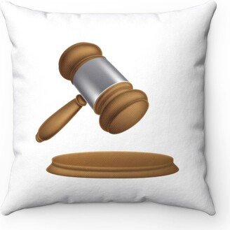 Wooden Auction Gavel Pillow - Throw Custom Cover Gift Idea Room Decor