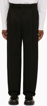 Black tailored trousers in wool