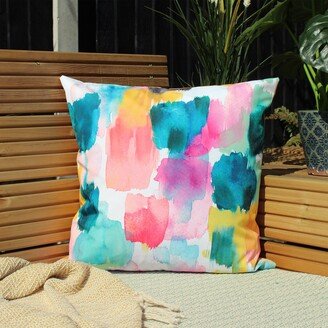 Dunelm Watercolours Ochre Outdoor Cushion Yellow