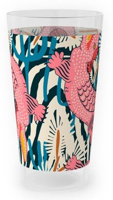 Outdoor Pint Glasses: Bazaar Cosmic Gator - Multi Outdoor Pint Glass, Multicolor