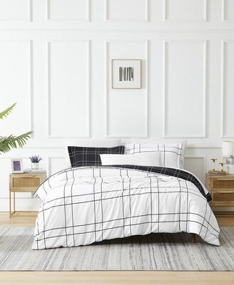 Urban Grid Oversized 3 Piece Comforter Set, Queen