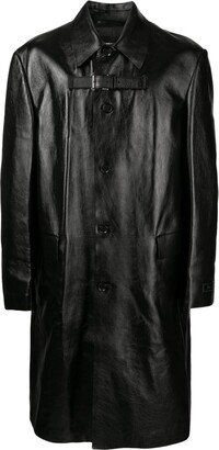 Button-Up Leather Coat