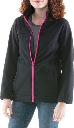 Women' Warm Softhell Jacket Full Zip with Micro Fleece Lining (Black, Medium)