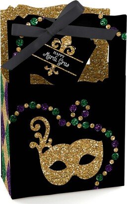 Big Dot of Happiness Mardi Gras - Masquerade Party Favor Boxes - Set of 12