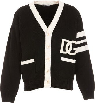 Logo Intarsia V-Neck Cardigan-AC