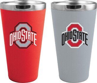 Memory Company Ohio State Buckeyes Team Color 2-Pack 16 Oz Pint Glass Set