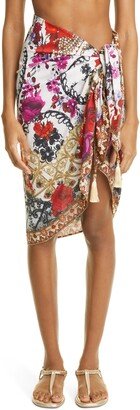 Rose Print Cotton & Silk Sarong