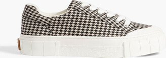 Opal houndstooth tweed platform sneakers