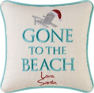 10 x 10 Gone To The Beach Embroidered Christmas Holiday Throw Pillow